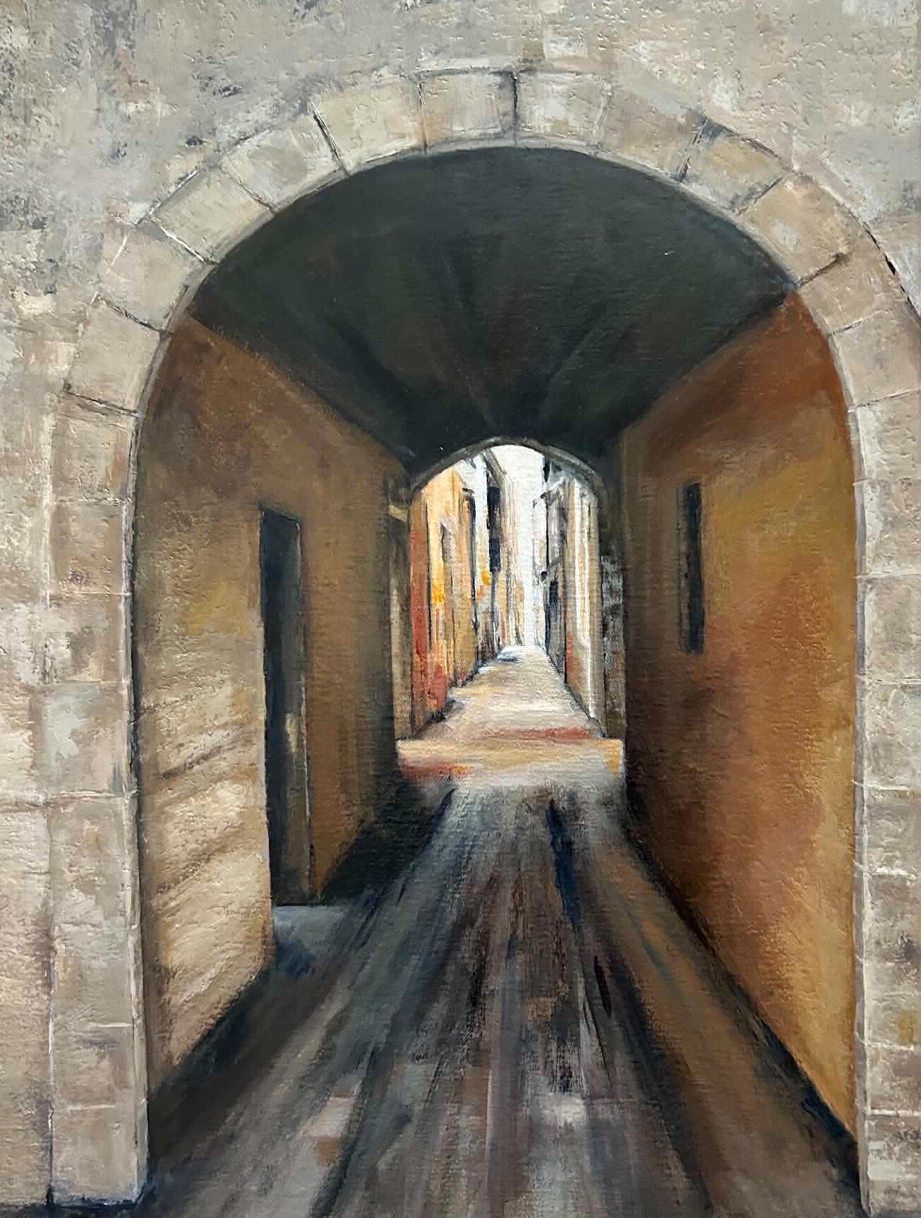 French Alleyway — painting by Jenny Phillips