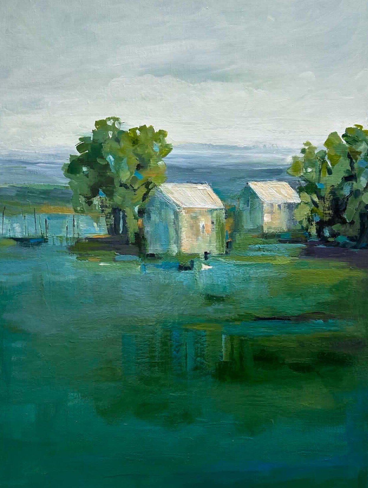 The Huts — painting by Jenny Phillips